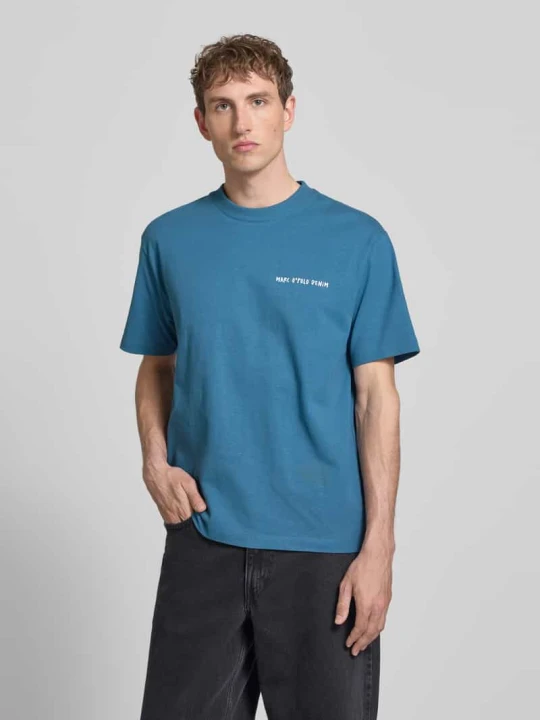 Zdjęcie produktu T-shirt o kroju relaxed fit z czystej bawełny Marc O'Polo Błękitny