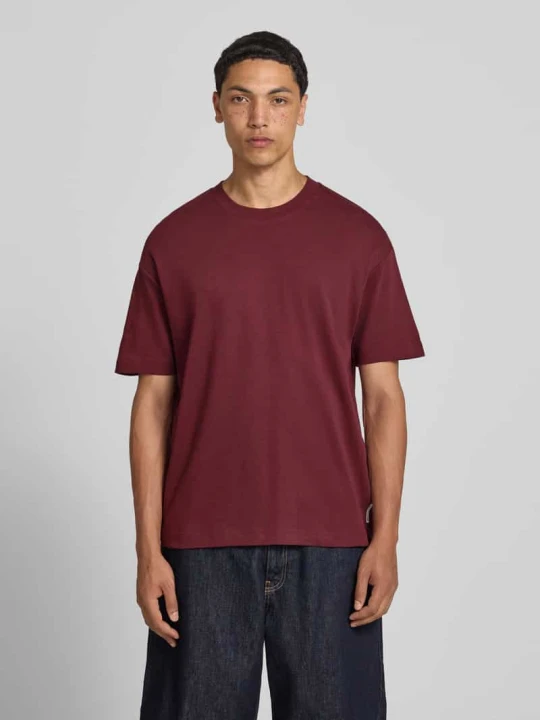 Zdjęcie produktu t-shirt o kroju relaxed fit z czystej bawełny Marc O'Polo Bordowy