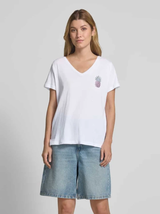 Zdjęcie produktu T-shirt o kroju relaxed fit z czystej bawełny milano italy Biały