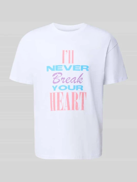 Zdjęcie produktu T-shirt o kroju relaxed fit z czystej bawełny model 'Backstreet Boys' Mister Tee Biały