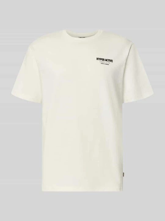 Zdjęcie produktu T-shirt o kroju relaxed fit z czystej bawełny model 'CAP' Only & Sons Złamany biały