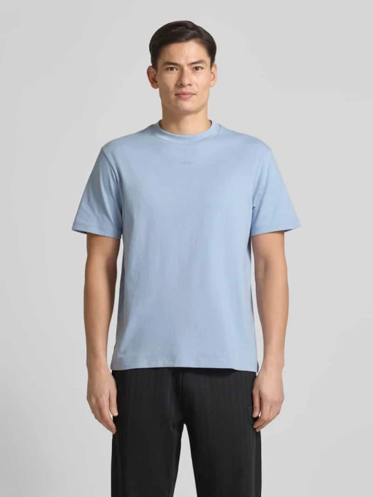 Zdjęcie produktu T-shirt o luźnym kroju z czystej bawełny model 'DAPOLINO' Hugo Jasnoniebieski