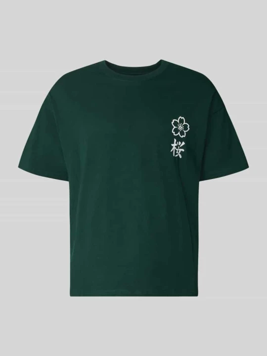 Zdjęcie produktu t-shirt o kroju relaxed fit z czystej bawełny model "DYLAN" Jack&Jones Ciemnozielony