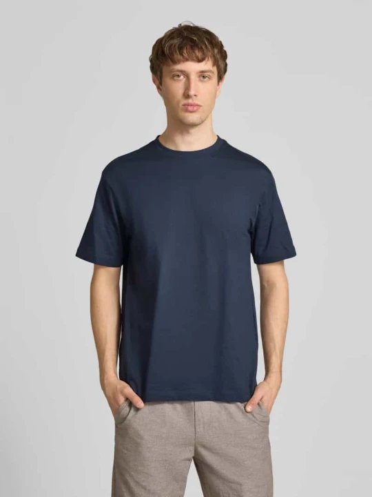 Zdjęcie produktu T-shirt o kroju relaxed fit z czystej bawełny model 'FRED LIFE' Only & Sons Granatowy