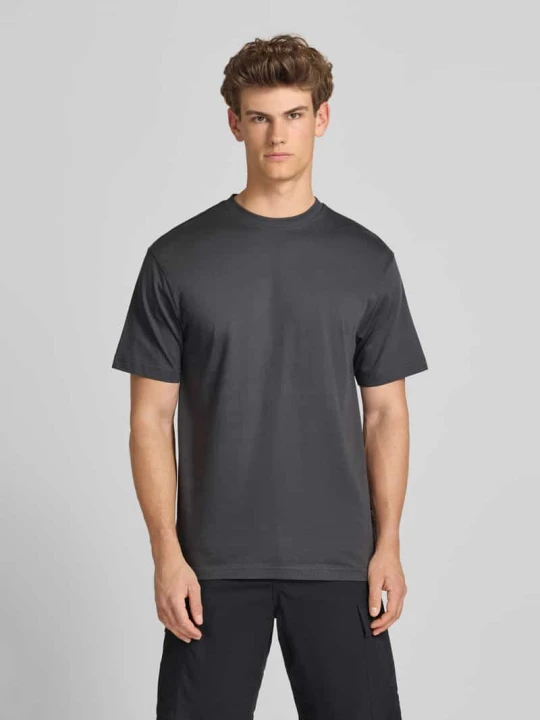 Zdjęcie produktu T-shirt o kroju relaxed fit z czystej bawełny model 'FRED LIFE' Only & Sons Ciemnoszary