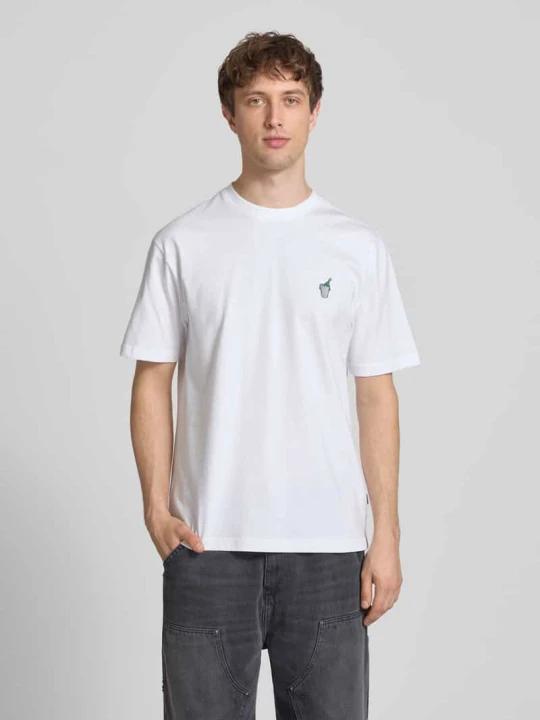 Zdjęcie produktu T-shirt o kroju relaxed fit z czystej bawełny model 'FRED' Only & Sons Złamany biały