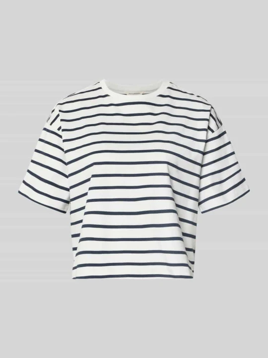 Zdjęcie produktu t-shirt o kroju relaxed fit z czystej bawełny model 'Leana' MSCH Copenhagen Biały