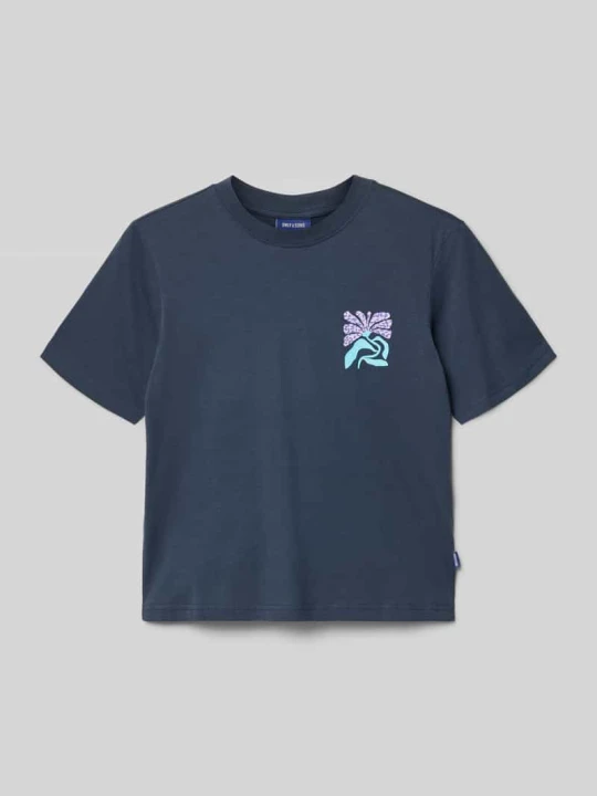 Zdjęcie produktu T-shirt o kroju relaxed fit z czystej bawełny model 'MEMPHIS' Only & Sons Granatowy