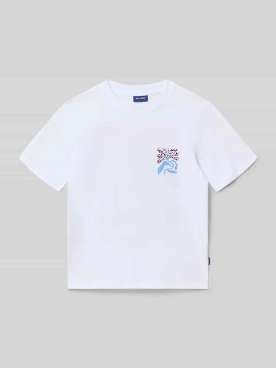 Zdjęcie produktu T-shirt o kroju relaxed fit z czystej bawełny model 'MEMPHIS' Only & Sons Biały