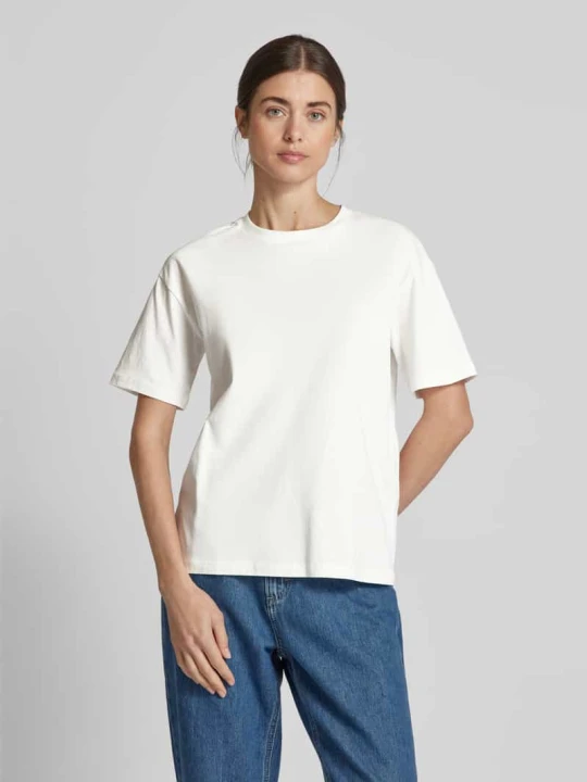 Zdjęcie produktu T-shirt o kroju relaxed fit z czystej bawełny model ‘SOPHIE MIA’ Vero Moda Biały