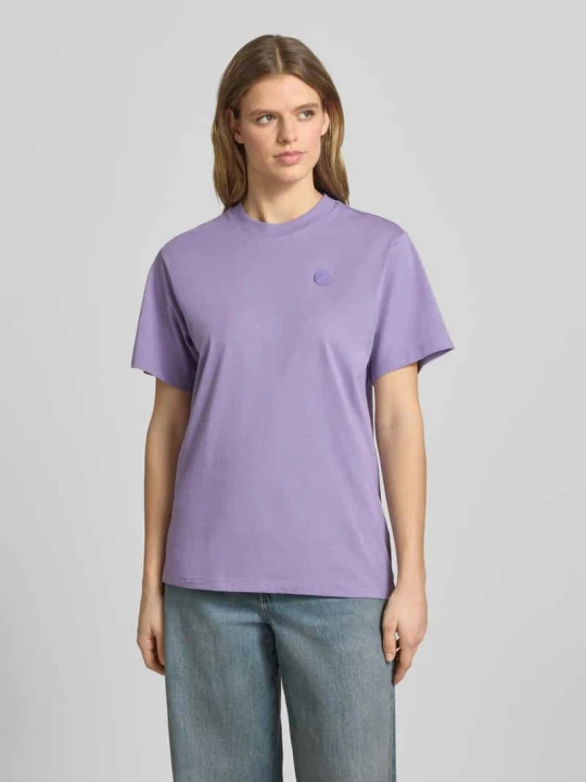 Zdjęcie produktu T-shirt o kroju relaxed fit z czystej bawełny model „VINTAGE TEE_B_1” Hugo Purpurowy