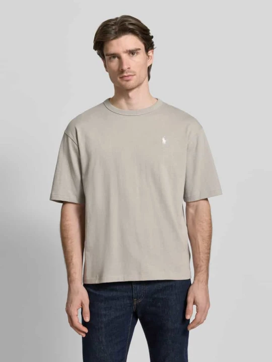 Zdjęcie produktu T-shirt o luźnym kroju z czystej bawełny Polo Ralph Lauren Jasnoszary melanż