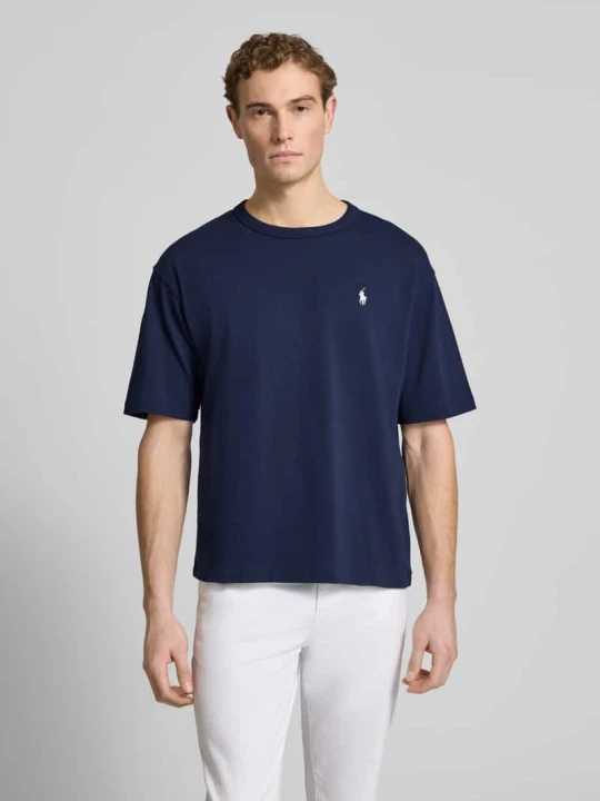 Zdjęcie produktu T-shirt o luźnym kroju z czystej bawełny Polo Ralph Lauren Granatowy