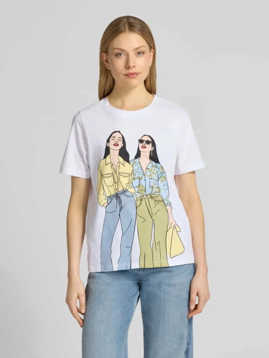 Zdjęcie produktu T-shirt o kroju relaxed fit z czystej bawełny s.Oliver Biały