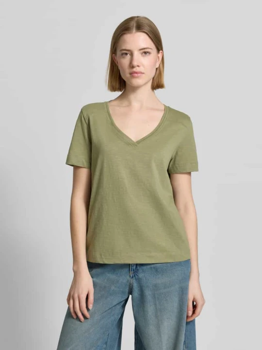 Zdjęcie produktu t-shirt o kroju relaxed fit z czystej bawełny s.Oliver Khaki