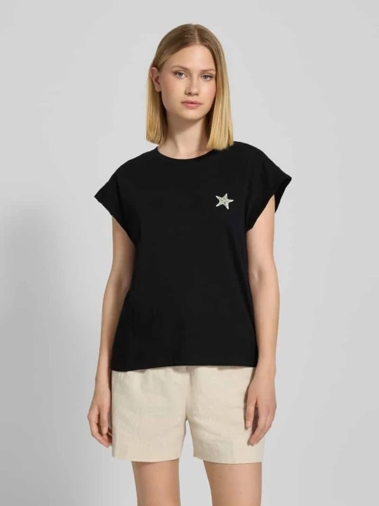 Zdjęcie produktu T-shirt o kroju relaxed fit z czystej bawełny s.Oliver czarny