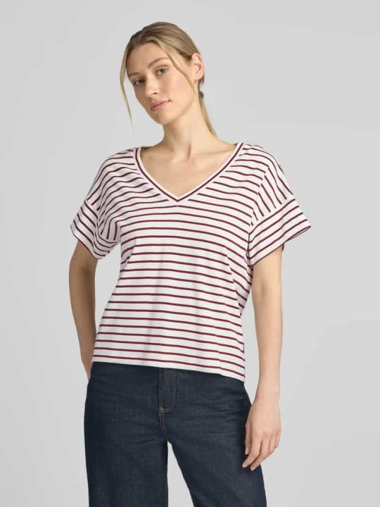 Zdjęcie produktu T-shirt o kroju relaxed fit z czystej bawełny s.Oliver Bordowy