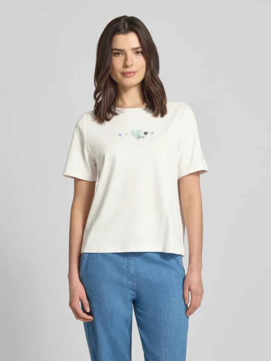 Zdjęcie produktu T-shirt o kroju relaxed fit z czystej bawełny Tom Tailor Złamany biały