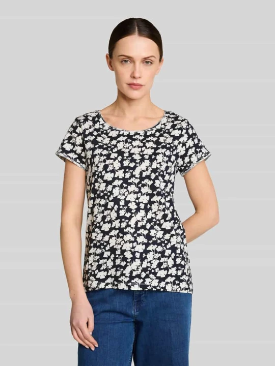Zdjęcie produktu T-shirt o kroju relaxed fit z czystej bawełny Tom Tailor Ciemnoniebieski