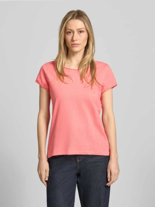 Zdjęcie produktu T-shirt o kroju relaxed fit z czystej bawełny Tom Tailor Mocnoróżowy