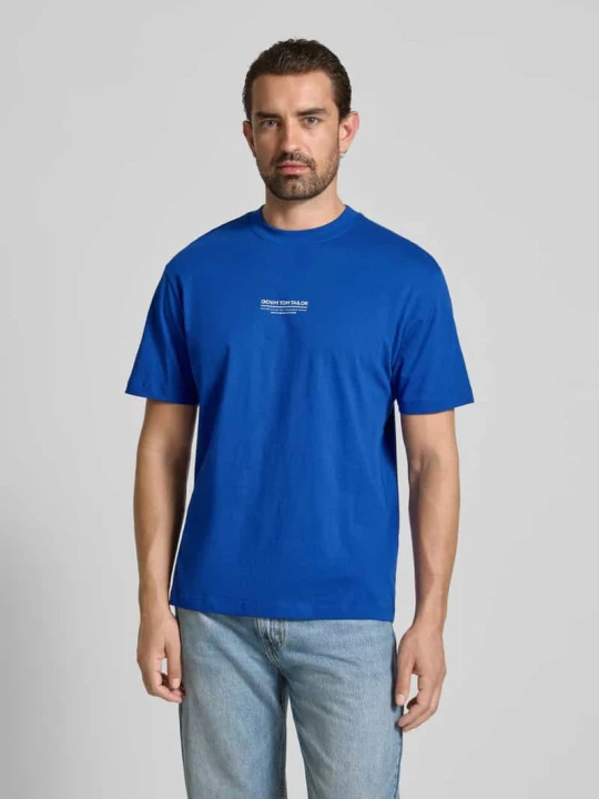 Zdjęcie produktu T-shirt o kroju relaxed fit z czystej bawełny Tom Tailor Królewski niebieski