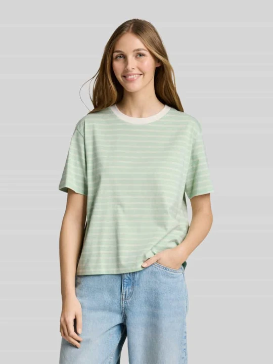 Zdjęcie produktu T-shirt o kroju relaxed fit z czystej bawełny Tom Tailor Jasnozielony
