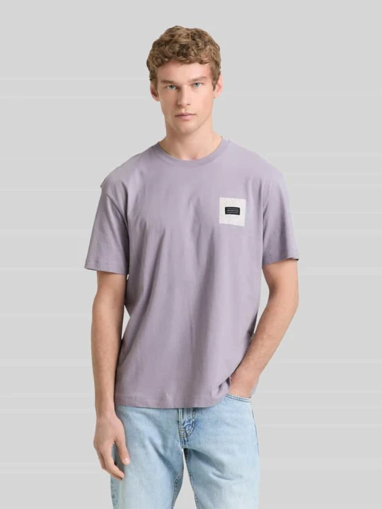 Zdjęcie produktu T-shirt o kroju relaxed fit z czystej bawełny Tom Tailor Jasnofioletowy