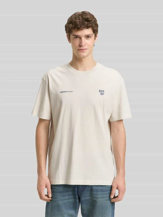 Zdjęcie produktu T-shirt o kroju relaxed fit z czystej bawełny Tom Tailor Złamany biały