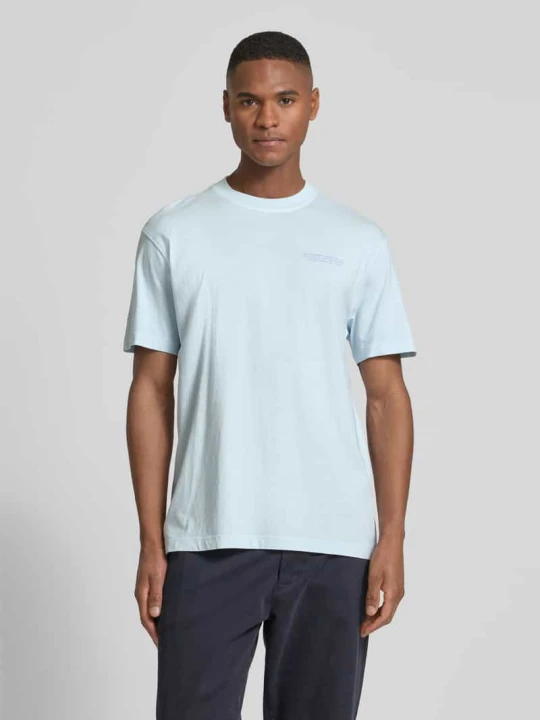 Zdjęcie produktu T-shirt o kroju relaxed fit z czystej bawełny Tom Tailor Jasnoniebieski