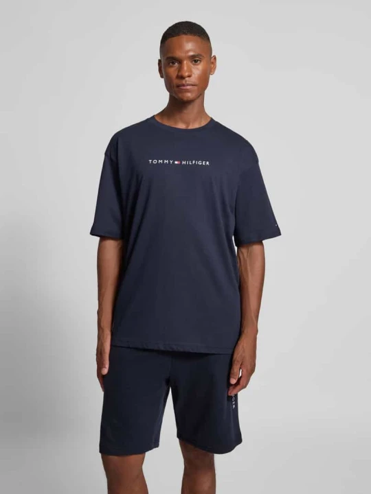Zdjęcie produktu T-shirt o kroju relaxed fit z czystej bawełny Tommy Hilfiger Granatowy