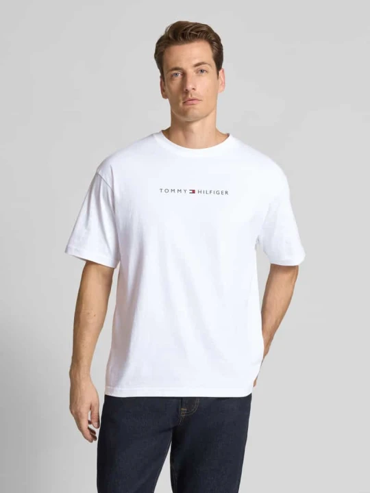 Zdjęcie produktu T-shirt o kroju relaxed fit z czystej bawełny Tommy Hilfiger Biały