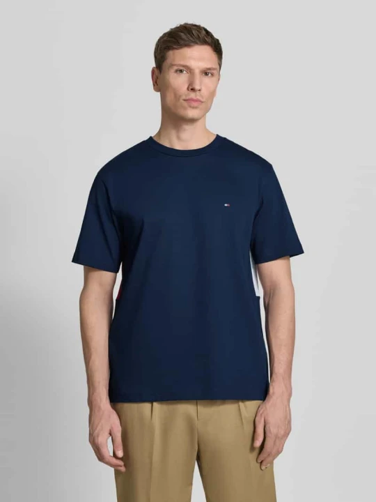 Zdjęcie produktu T-shirt o kroju relaxed fit z czystej bawełny Tommy Hilfiger Granatowy