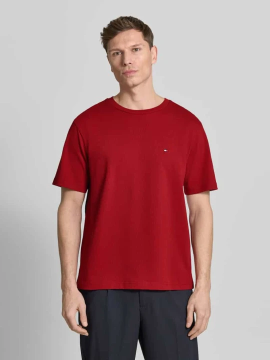 Zdjęcie produktu T-shirt o kroju relaxed fit z czystej bawełny Tommy Hilfiger Ciemnoczerwony