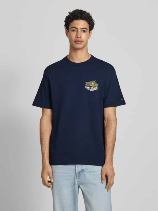 Zdjęcie produktu T-shirt o kroju relaxed fit z czystej bawełny Tommy Jeans Granatowy