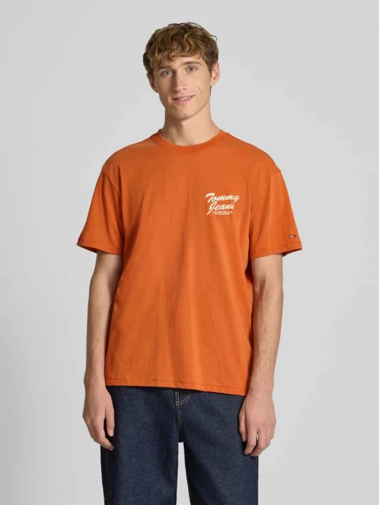 Zdjęcie produktu T-shirt o kroju relaxed fit z czystej bawełny Tommy Jeans Pomarańczowy