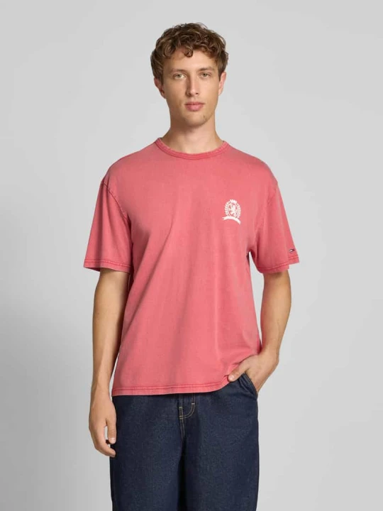 Zdjęcie produktu T-shirt o kroju relaxed fit z czystej bawełny Tommy Jeans Mocnoróżowy