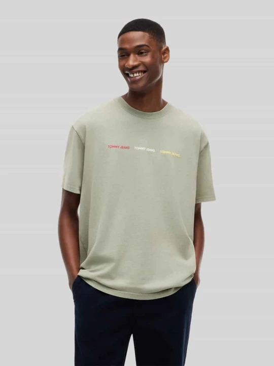 Zdjęcie produktu T-shirt o kroju relaxed fit z czystej bawełny Tommy Jeans Trzcinowy
