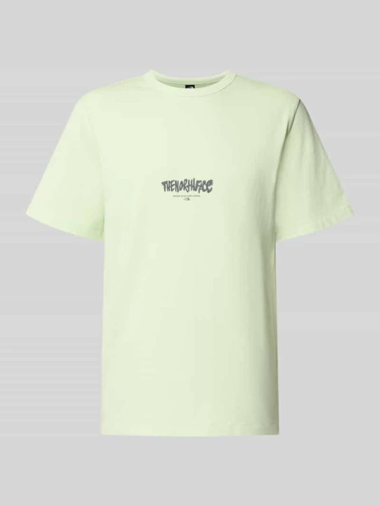 Zdjęcie produktu T-shirt o kroju relaxed fit z czystej bawełny z nadrukiem logo The North Face Neonowy żółty