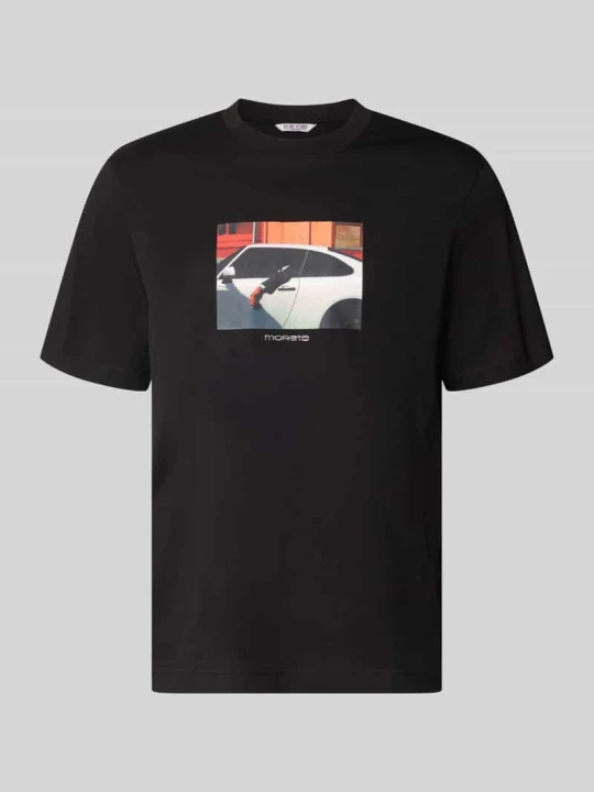 Zdjęcie produktu T-shirt o kroju relaxed fit z czystej bawełny z nadrukiem z motywem Antony Morato Czarny