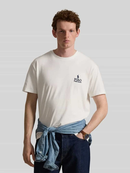 Zdjęcie produktu t-shirt o kroju relaxed fit z czystej bawełny z wyhaftowanym logo Polo Ralph Lauren Biały