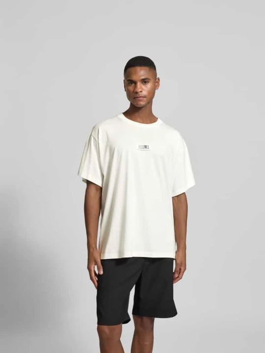Zdjęcie produktu T-shirt o kroju relaxed fit z detalem z logo MM6 Maison Margiela Biały