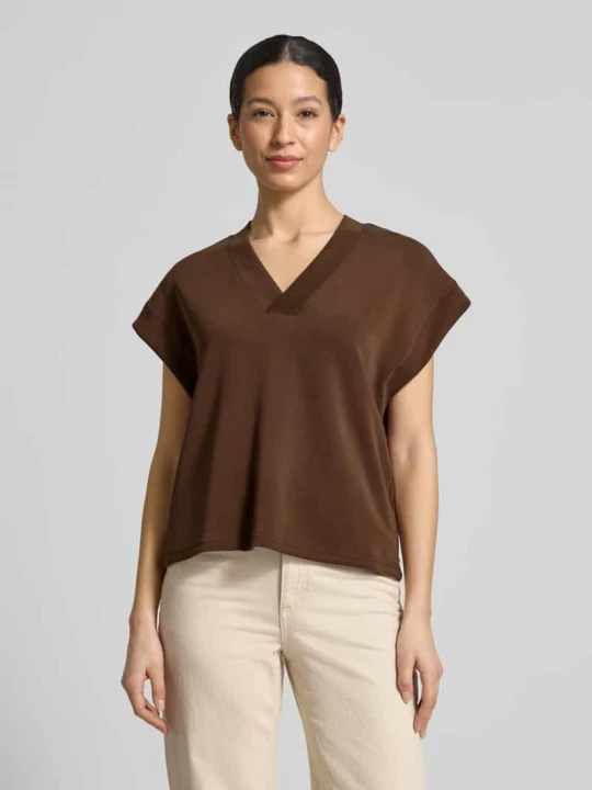 Zdjęcie produktu t-shirt o kroju relaxed fit z dodatkiem lyocellu Scotch & Soda Ciemnobrązowy