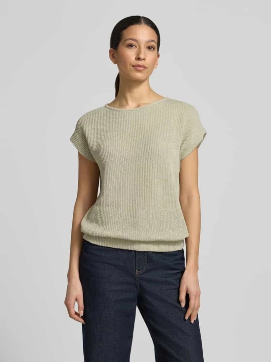 Zdjęcie produktu T-shirt o kroju relaxed fit z dzianinowym wyglądem model 'Sofrano' Opus Jasnozielony