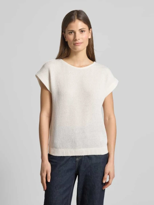 Zdjęcie produktu T-shirt o kroju relaxed fit z dzianinowym wyglądem model 'Sofrano' Opus Złamany biały
