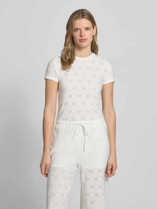 Zdjęcie produktu t-shirt o kroju relaxed fit z efektem podpalania model 'SMILLA' Only Biały