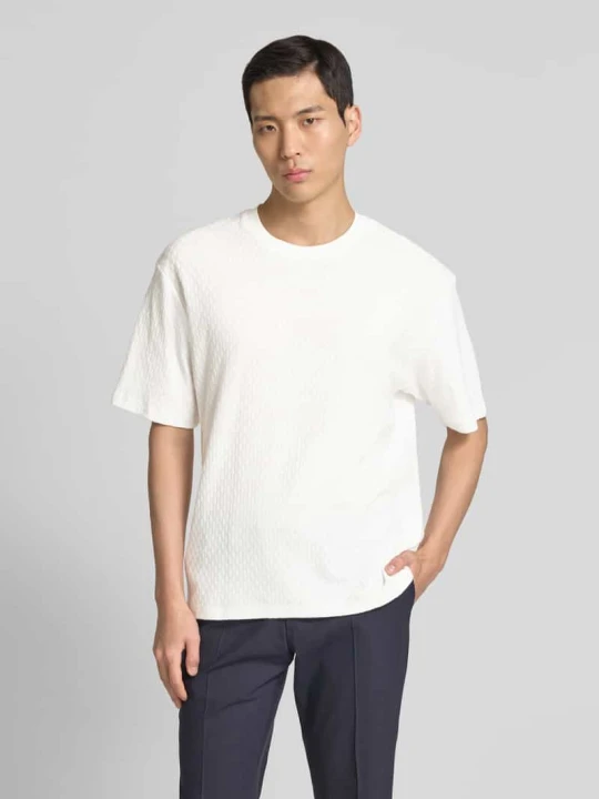 Zdjęcie produktu T-shirt o kroju relaxed fit z fakturowanego dżerseju s.Oliver Biały