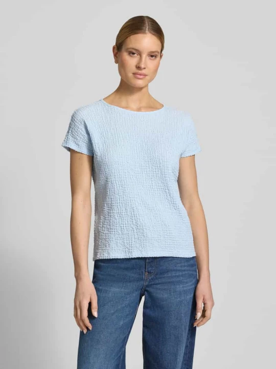 Zdjęcie produktu t-shirt o kroju relaxed fit z fakturowanym wzorem s.Oliver Jasnoniebieski
