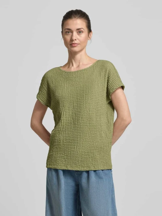Zdjęcie produktu t-shirt o kroju relaxed fit z fakturowanym wzorem s.Oliver Limonkowy