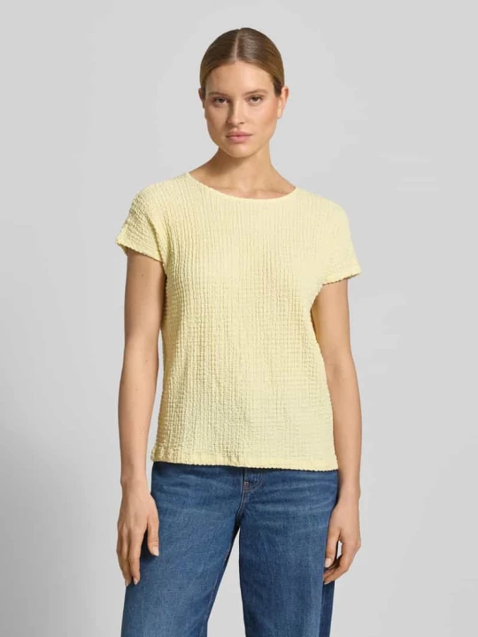 Zdjęcie produktu t-shirt o kroju relaxed fit z fakturowanym wzorem s.Oliver Jasnożółty