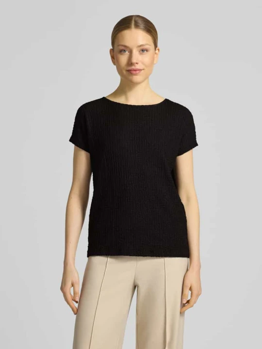 Zdjęcie produktu t-shirt o kroju relaxed fit z fakturowanym wzorem s.Oliver Czarny